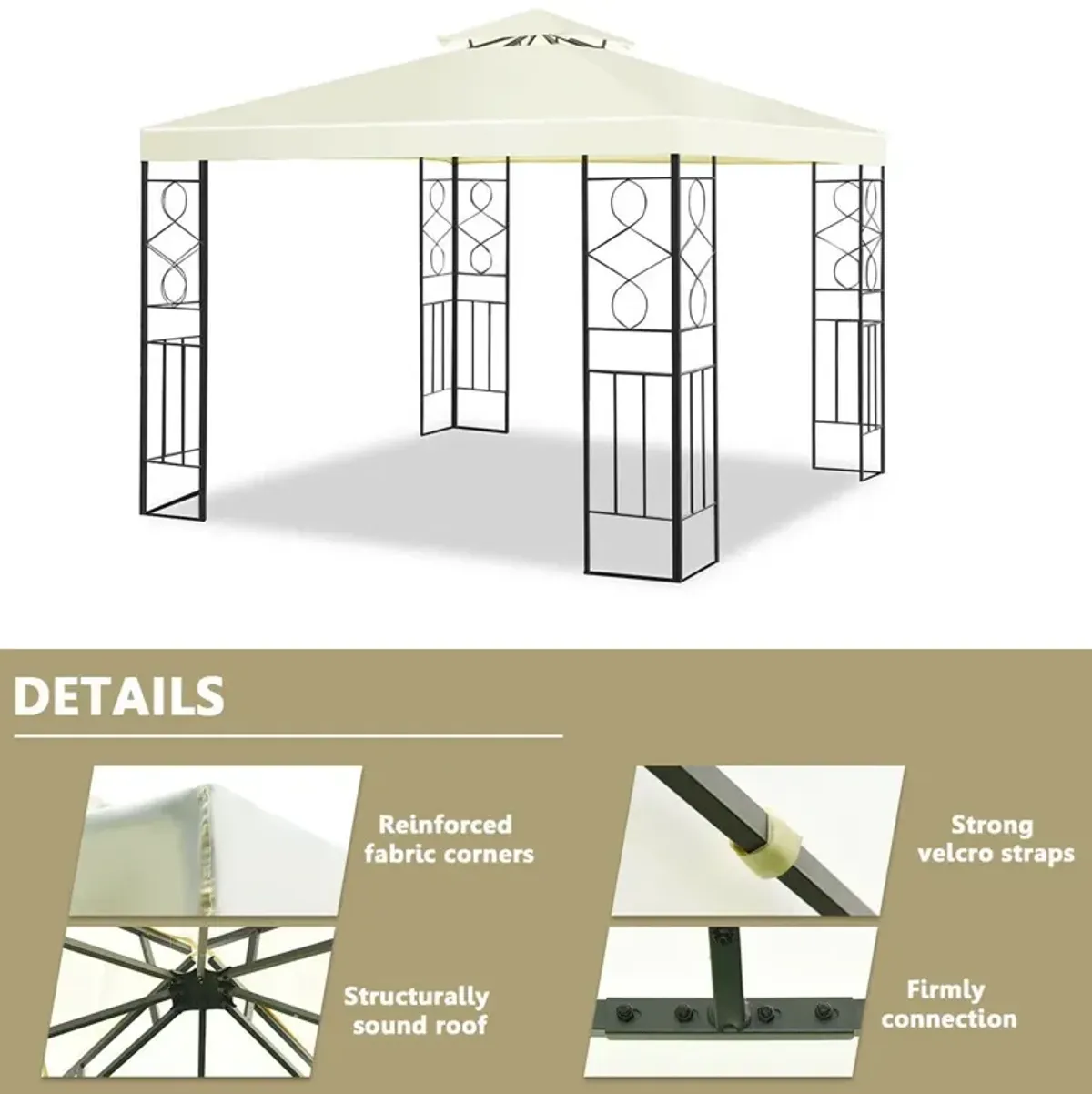 2 Tiers 10 x 10 Feet Patio Gazebo Canopy Tent