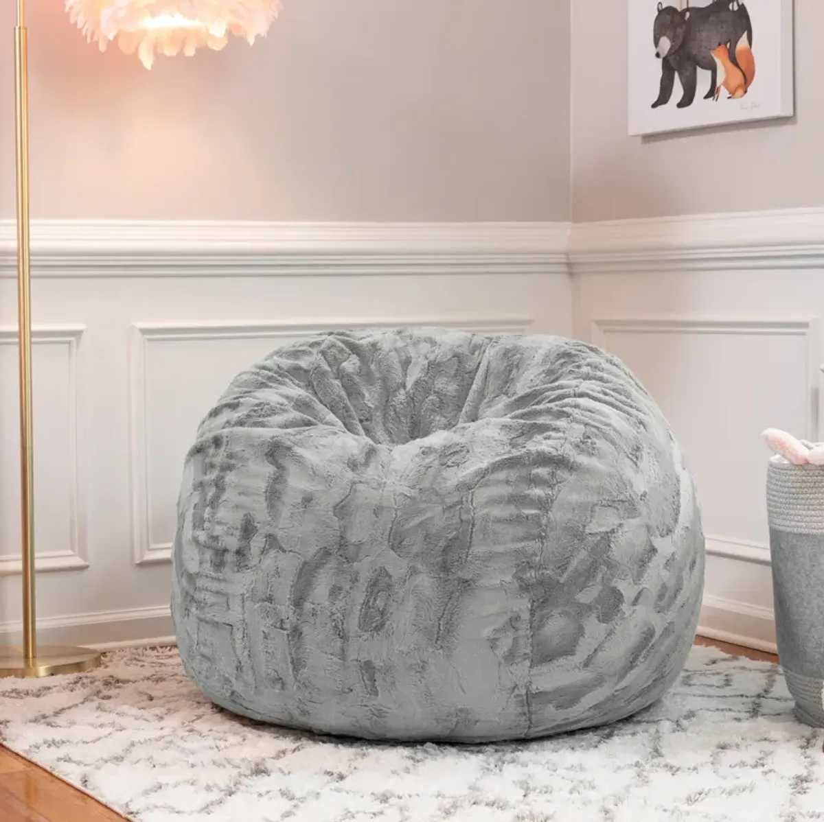 Jaxx Saxx 3 Foot Bean Bag Chair - Faux Fur