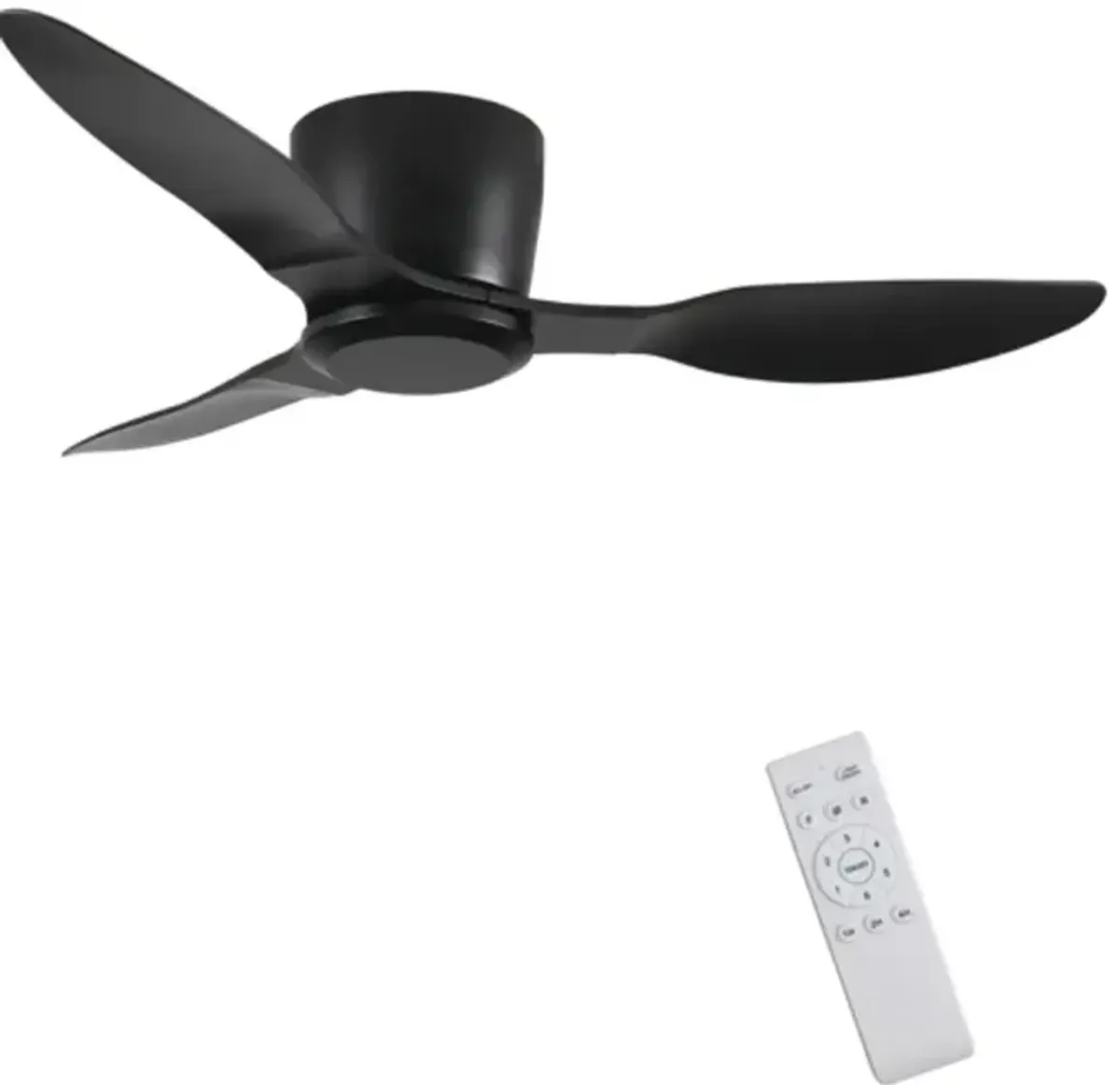 Modern Flush Mount Ceiling Fan, Silent 6-Speed DC Motor, No Light
