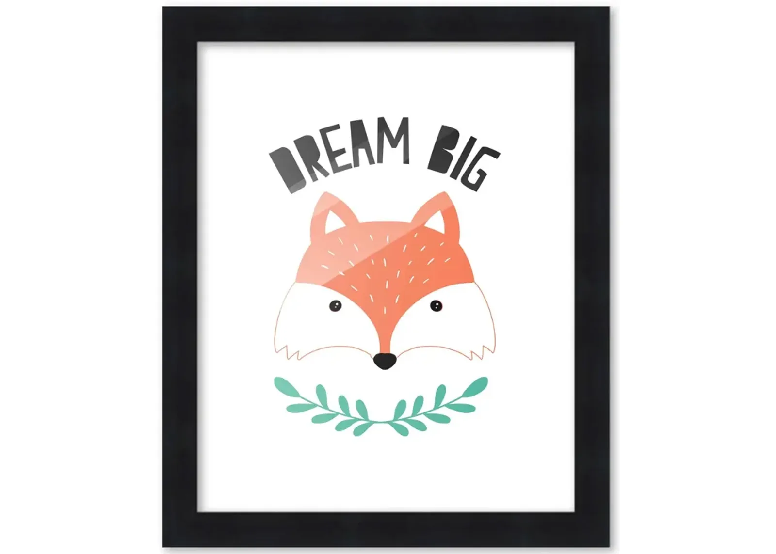 8x10 Framed Nursery Wall Art Dream Big Poster In Black Wood Frame For Kid Bedroom or Playroom