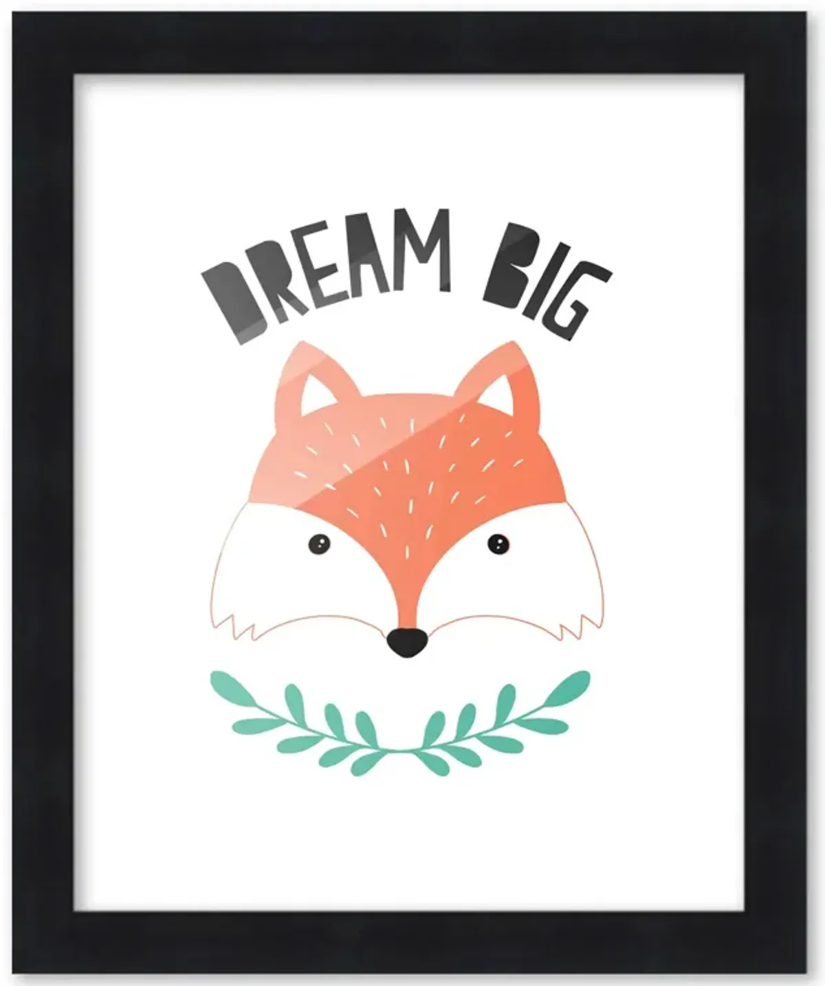 8x10 Framed Nursery Wall Art Dream Big Poster In Black Wood Frame For Kid Bedroom or Playroom