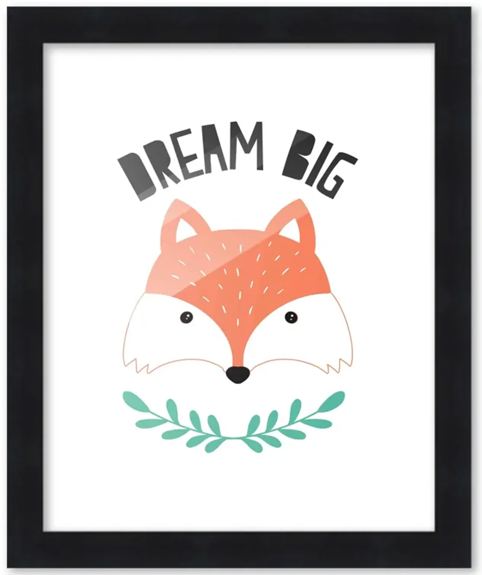 8x10 Framed Nursery Wall Art Dream Big Poster In Black Wood Frame For Kid Bedroom or Playroom