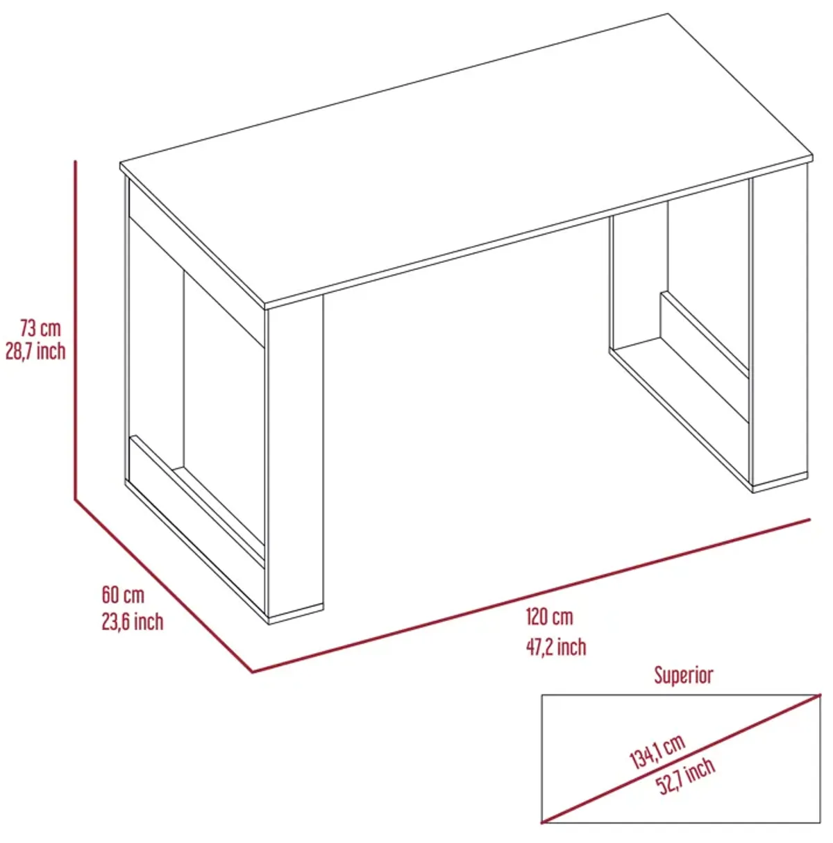 Computer Desk Albion, Office, Light Oak