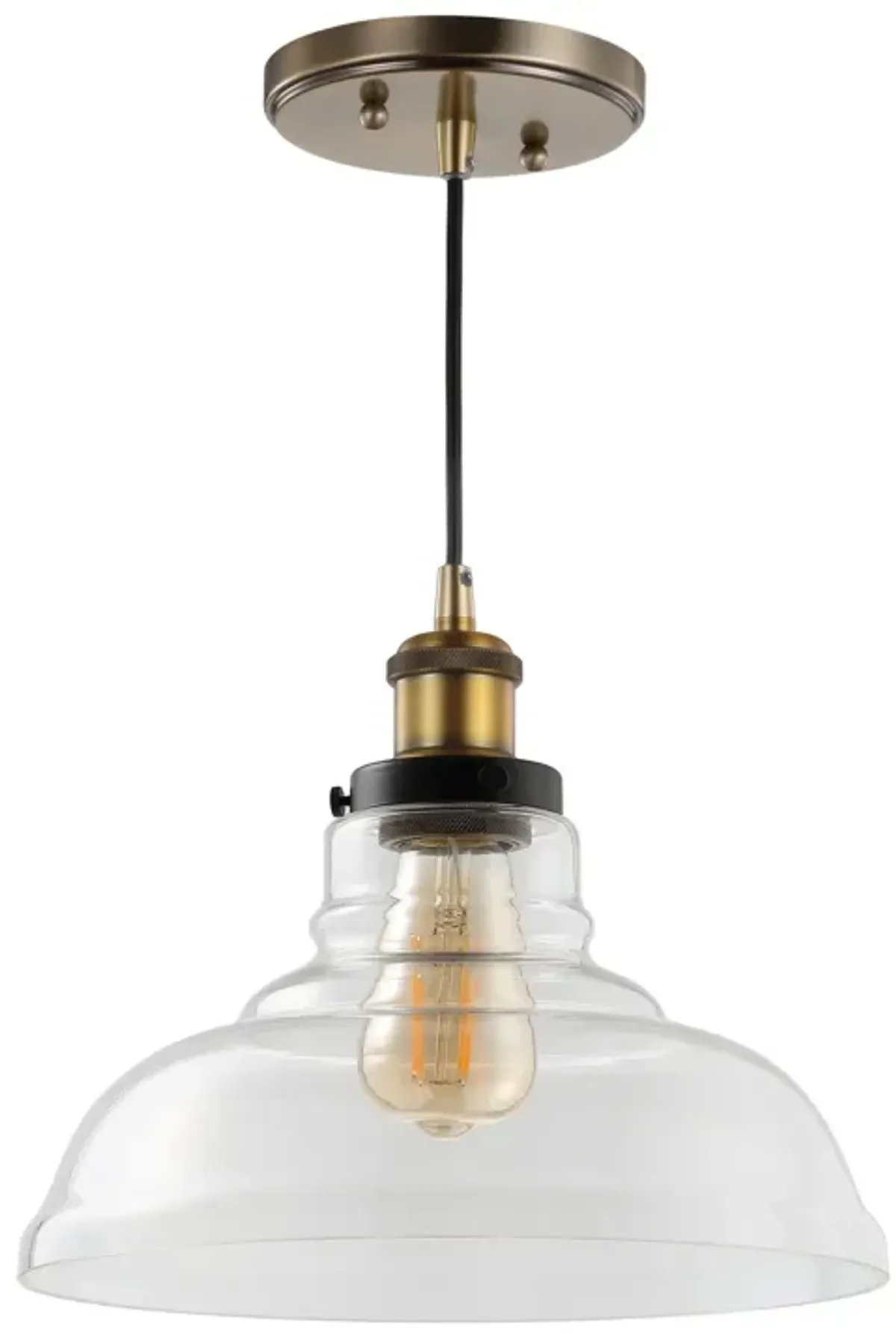 Litchfield Farmhouse Metal/Glass LED Pendant