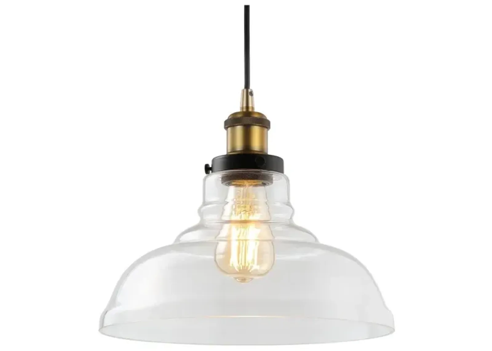 Litchfield Farmhouse Metal/Glass LED Pendant