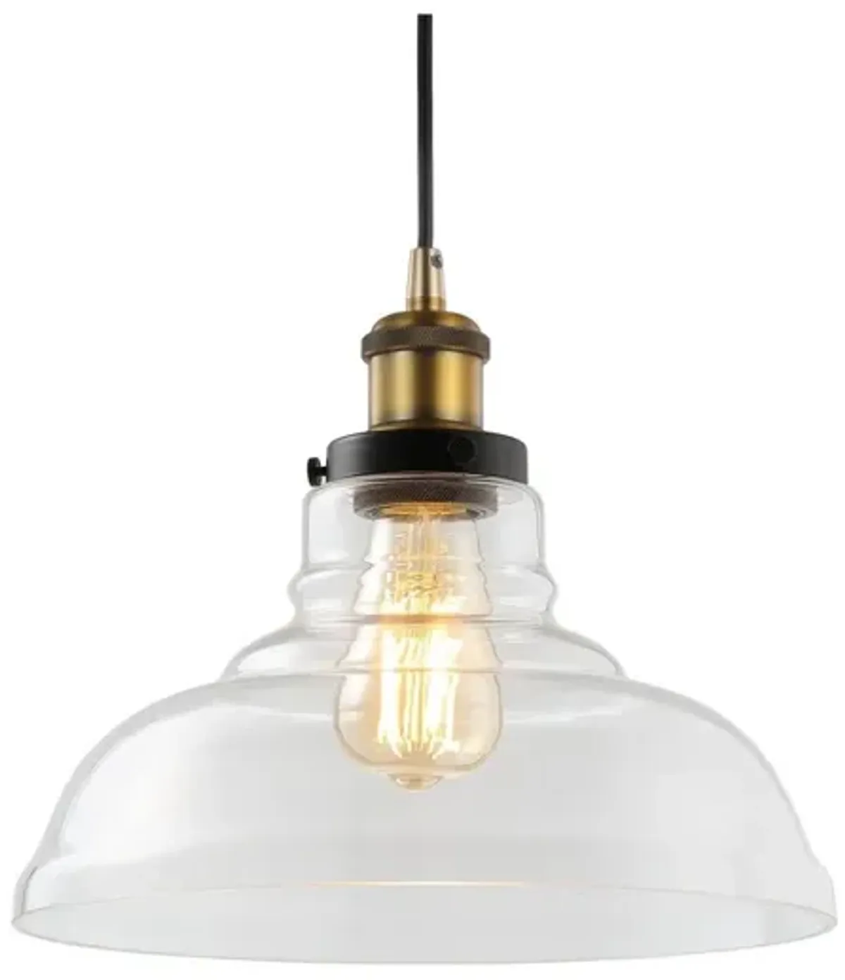 Litchfield Farmhouse Metal/Glass LED Pendant