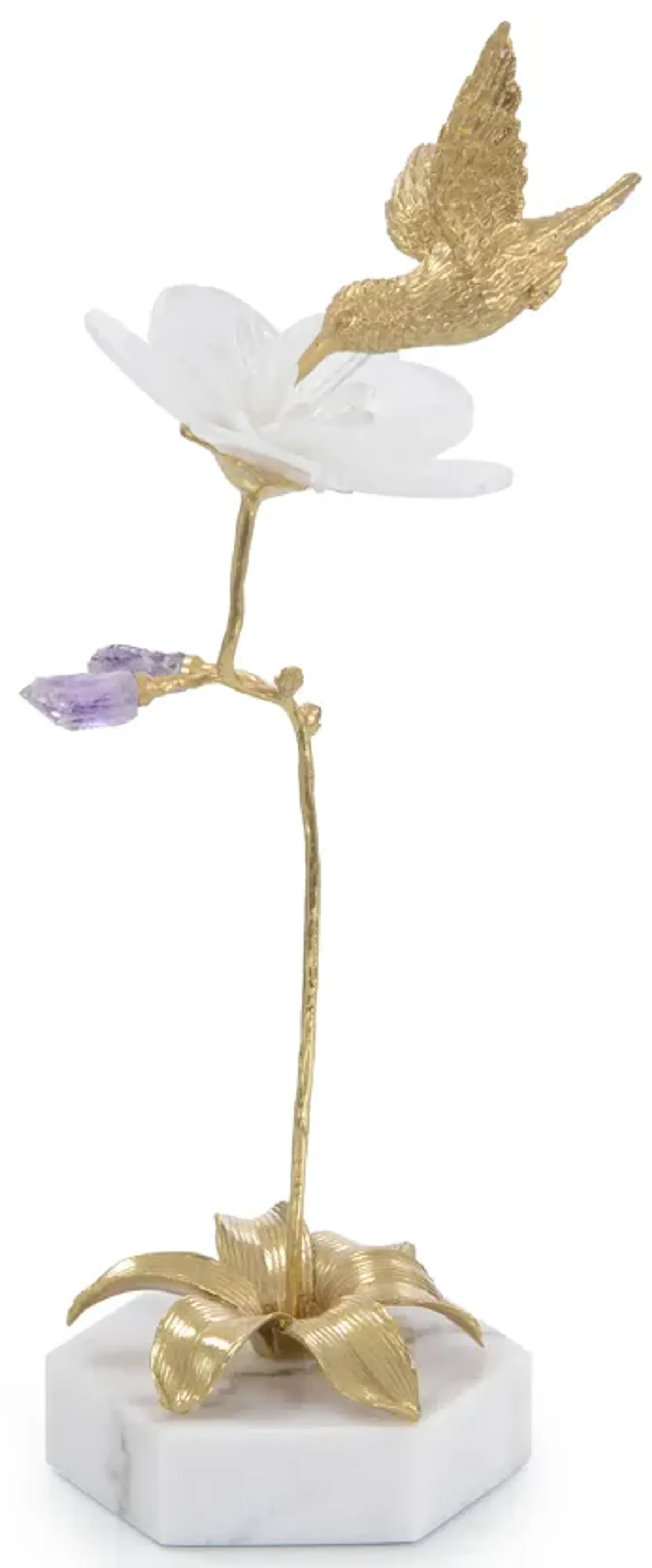 Hummingbird and Selenite Sculpture I