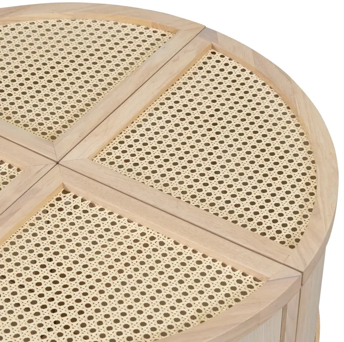 Merax Modular Rattan Wood Coffee Table