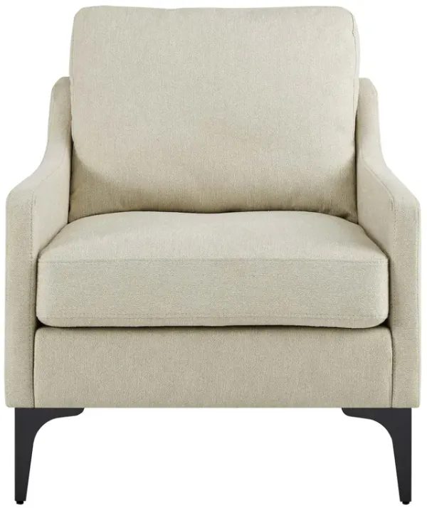 Corland Upholstered Fabric Armchair Brown