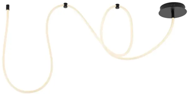 Serafina Contemporary Minimalist 360 Adjustable Silicone Neon Rope Dimmable Linear Integrated LED Flush Mount