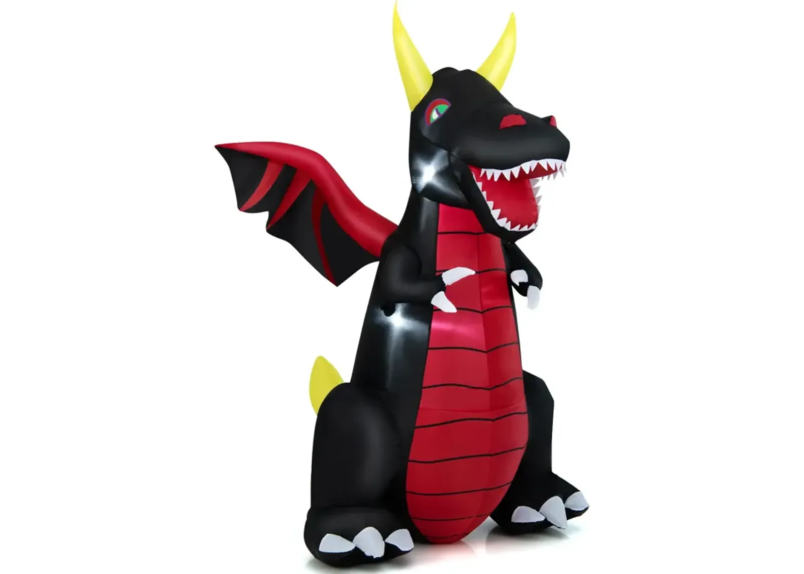 8 Feet Halloween Inflatable Fire Dragon  Decoration with LED Lights