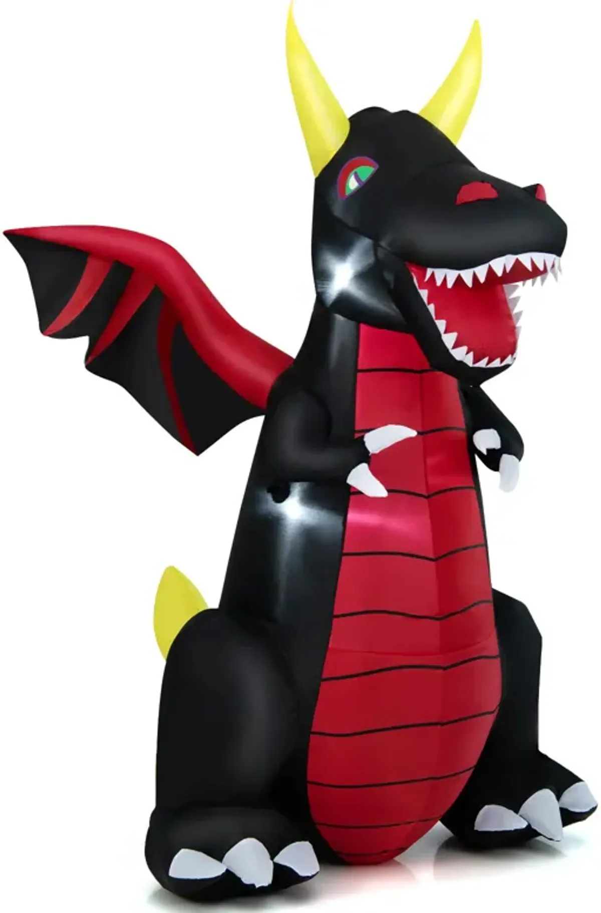 8 Feet Halloween Inflatable Fire Dragon  Decoration with LED Lights