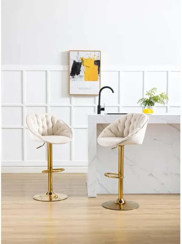 Swivel Bar Stools Set Of 2 Adjustable Counter Height Chairs With Footrest For Kitchen, Dining