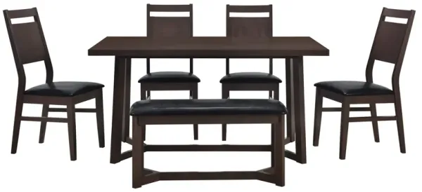 Merax Farmhouse 6-Piece Wood Dining Table Set