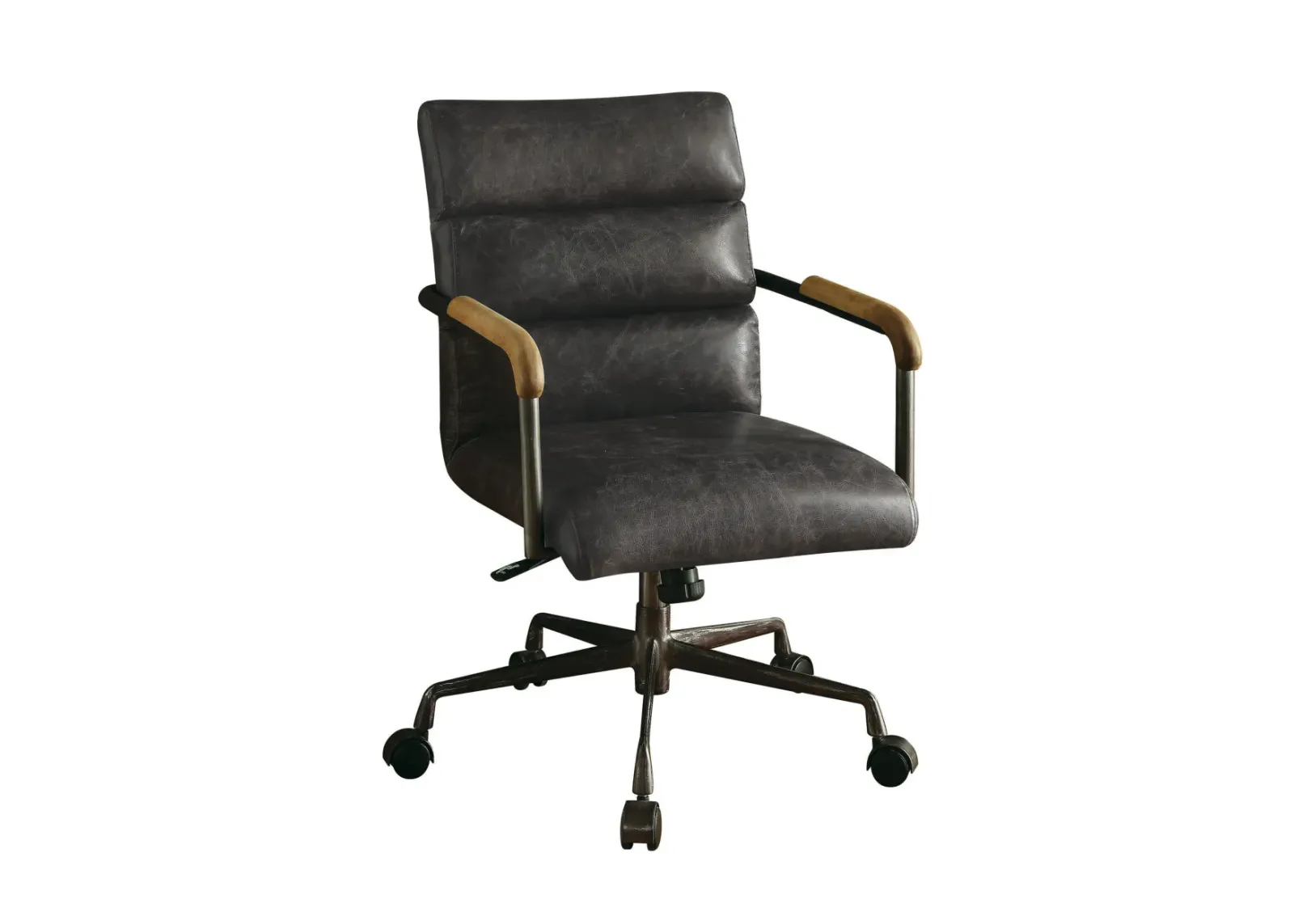 Harith Office Chair In Antique Slate Top Grain Leather