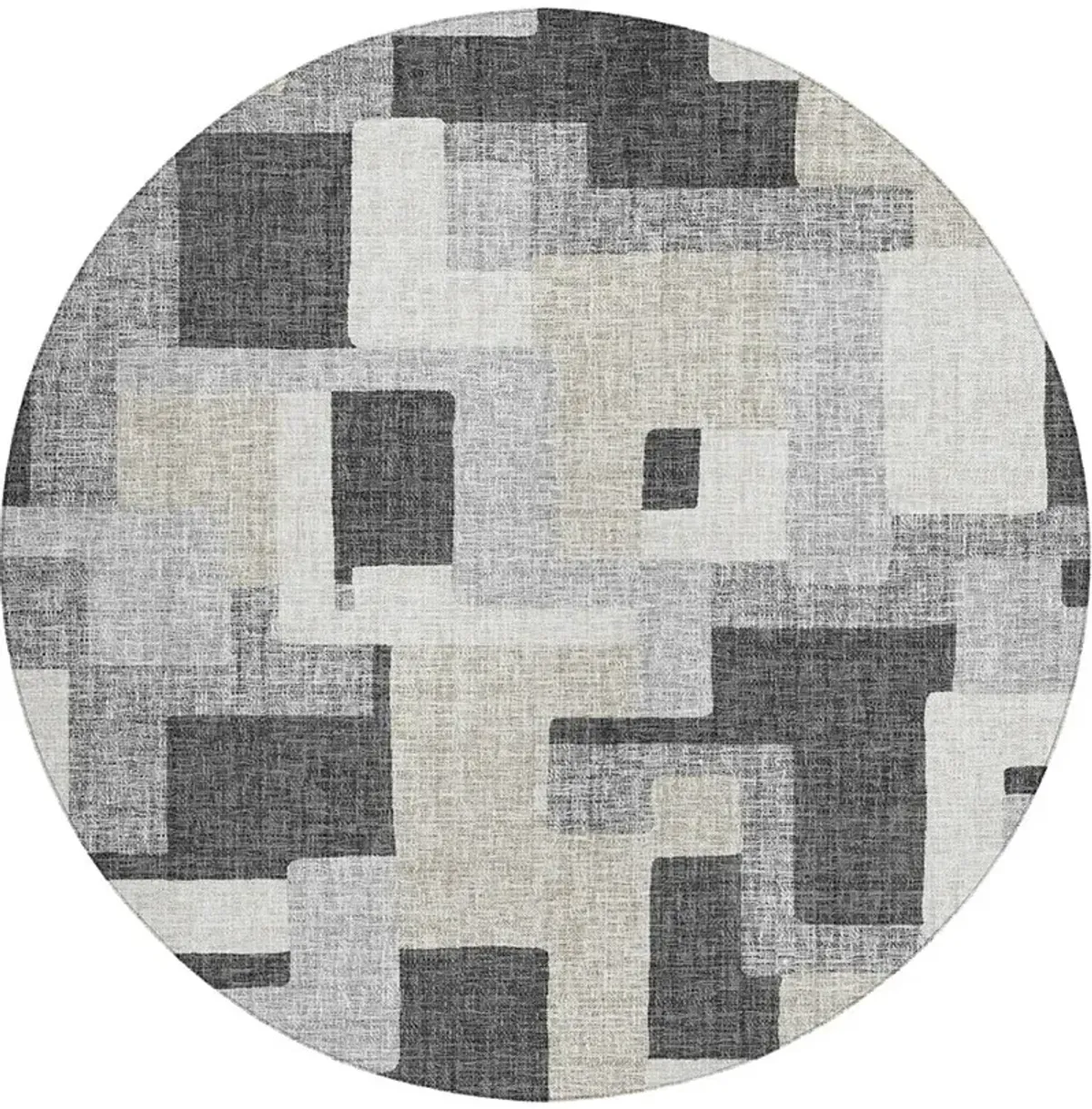 Portico PO3 Gray 8' Round Rug