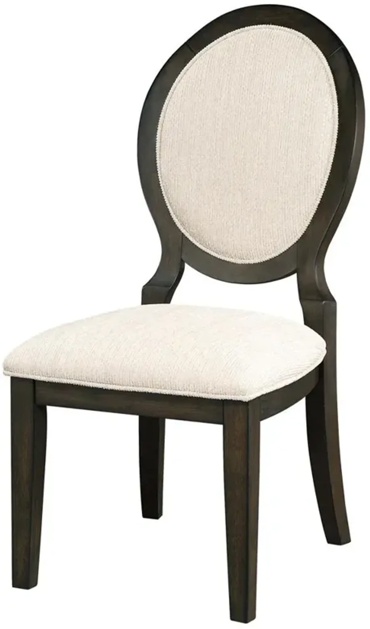 Twyla Upholstered Oval Back Dining Side Chairs Cream and Dark Cocoa (Set of 2)