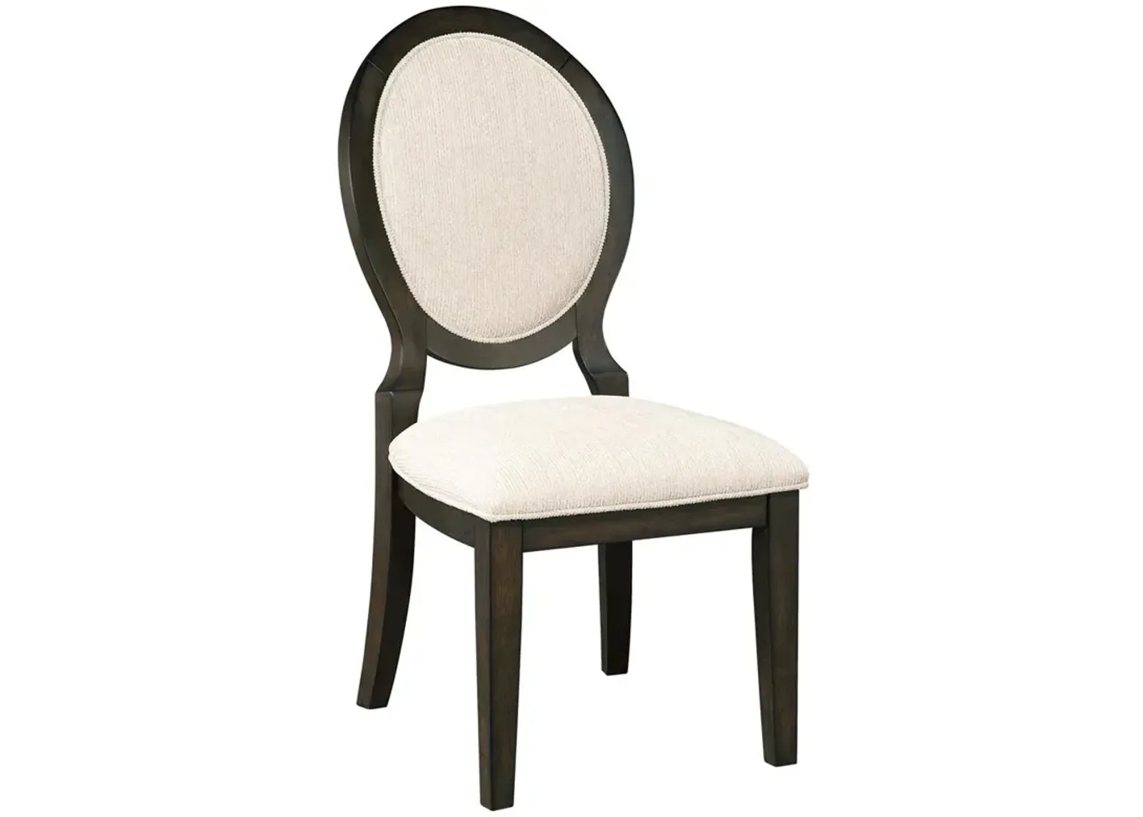 Twyla Upholstered Oval Back Dining Side Chairs Cream and Dark Cocoa (Set of 2)