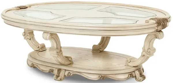 Michael Amini Platine de Royale Oval Cocktail Table - Champagne