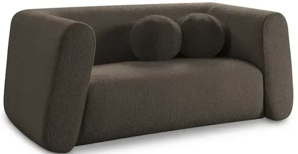 Meridian Furniture Abbington Brown Boucle Fabric Loveseat