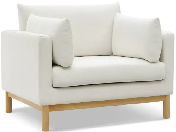 Meridian Furniture Langham Cream Linen Textured Fabric Chair