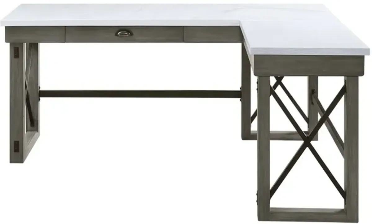 Talmar Writing Desk w/Lift Top in Marble Top & Weathered Gray Finish OF 00056