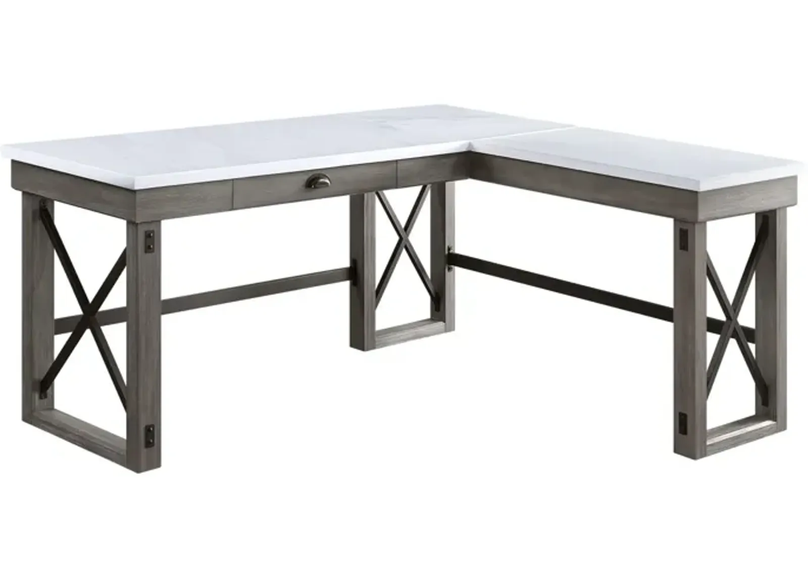 Talmar Writing Desk w/Lift Top in Marble Top & Weathered Gray Finish OF 00056