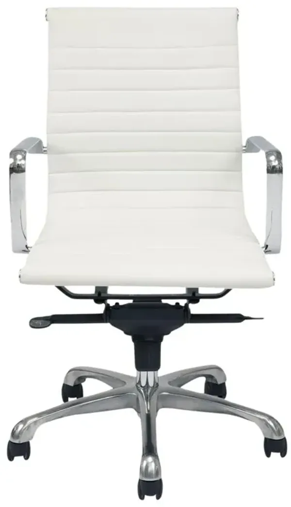 Modern White Low Back Office Chairs - Set of Two, Belen Kox