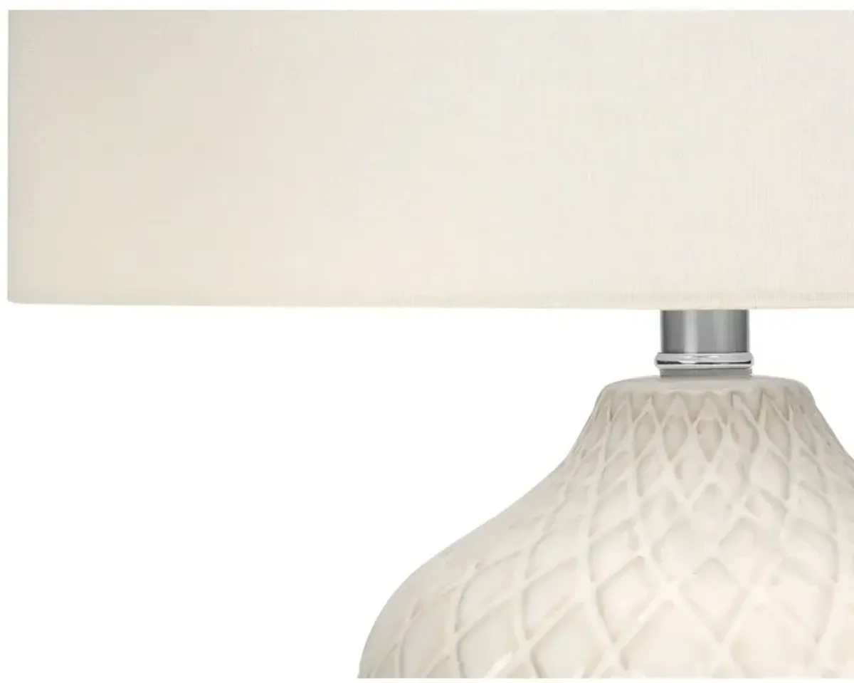 Monarch Specialties I 9707 - Lighting, 25"H, Table Lamp, Cream Ceramic, Ivory / Cream Shade, Transitional