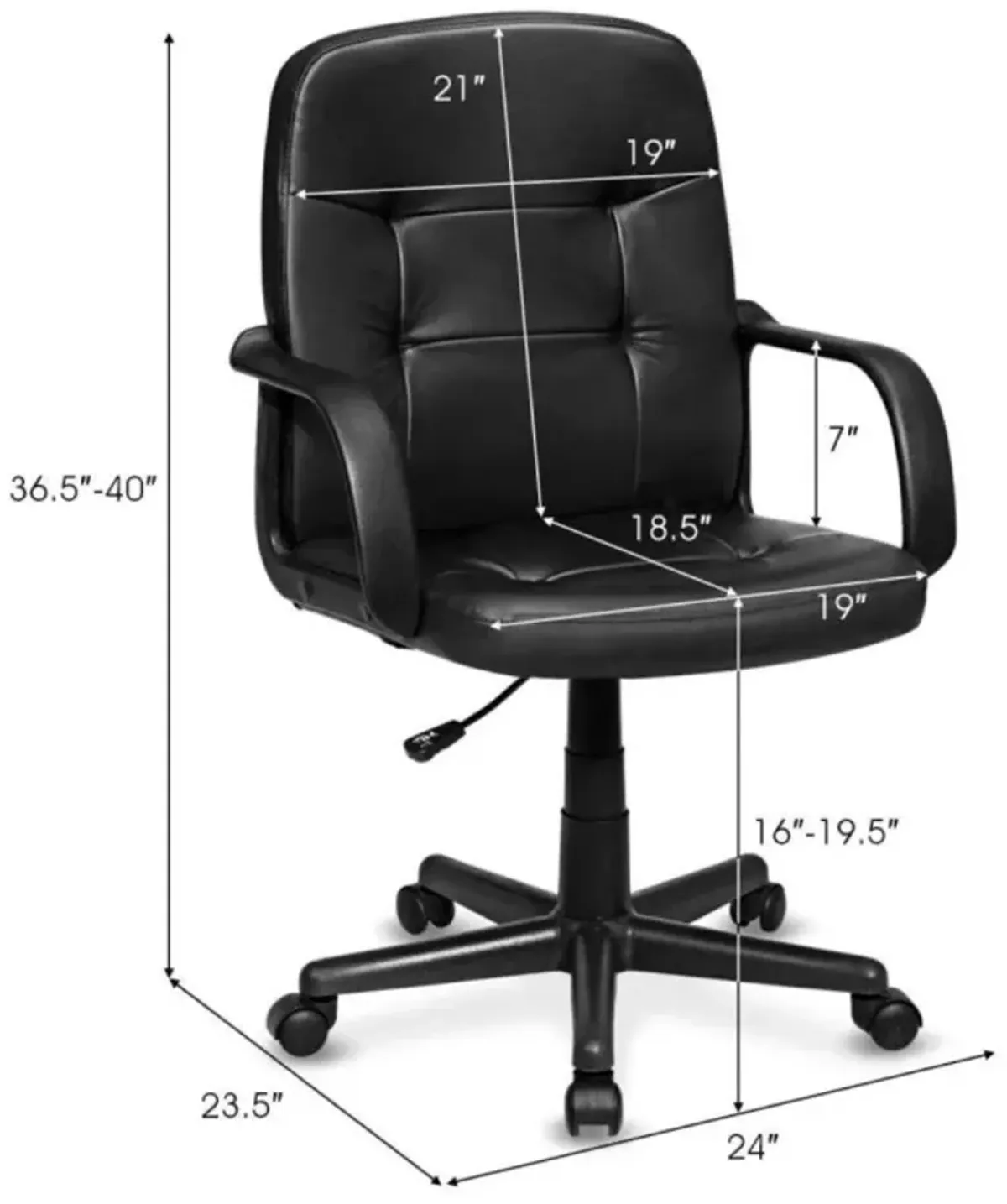 Hivvago Ergonomic Office Chair with 360-degree Wheels