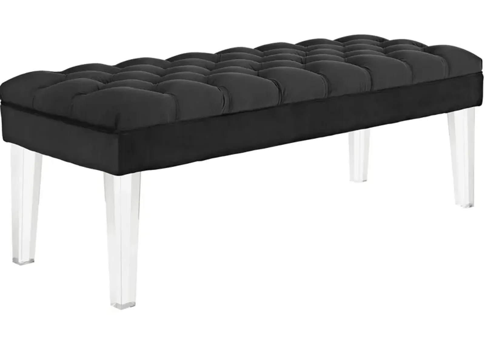 Valet Velvet Bench, Black-Benzara