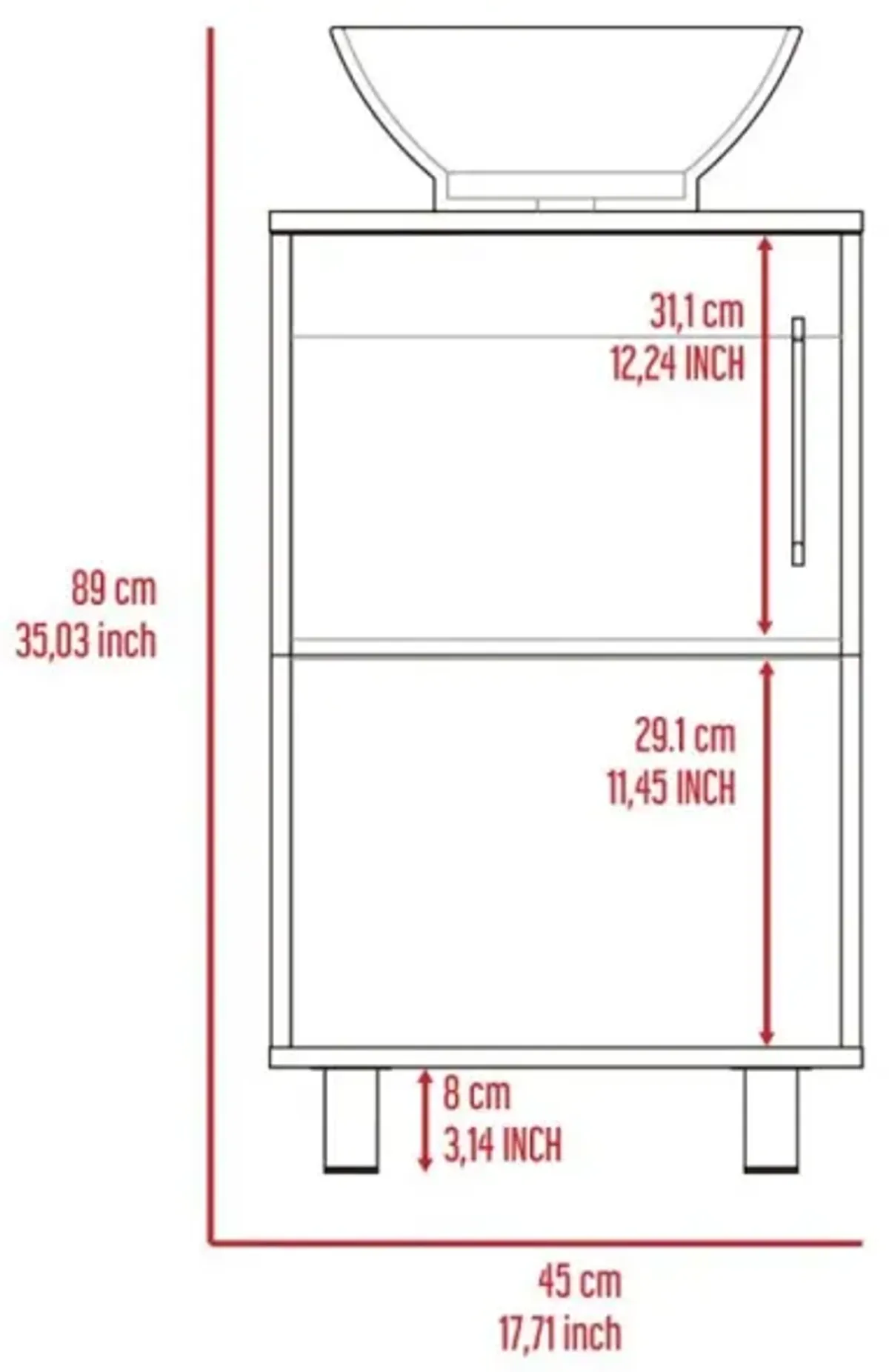 Saybrooke 1-Shelf Single Bathroom Vanity Wengue