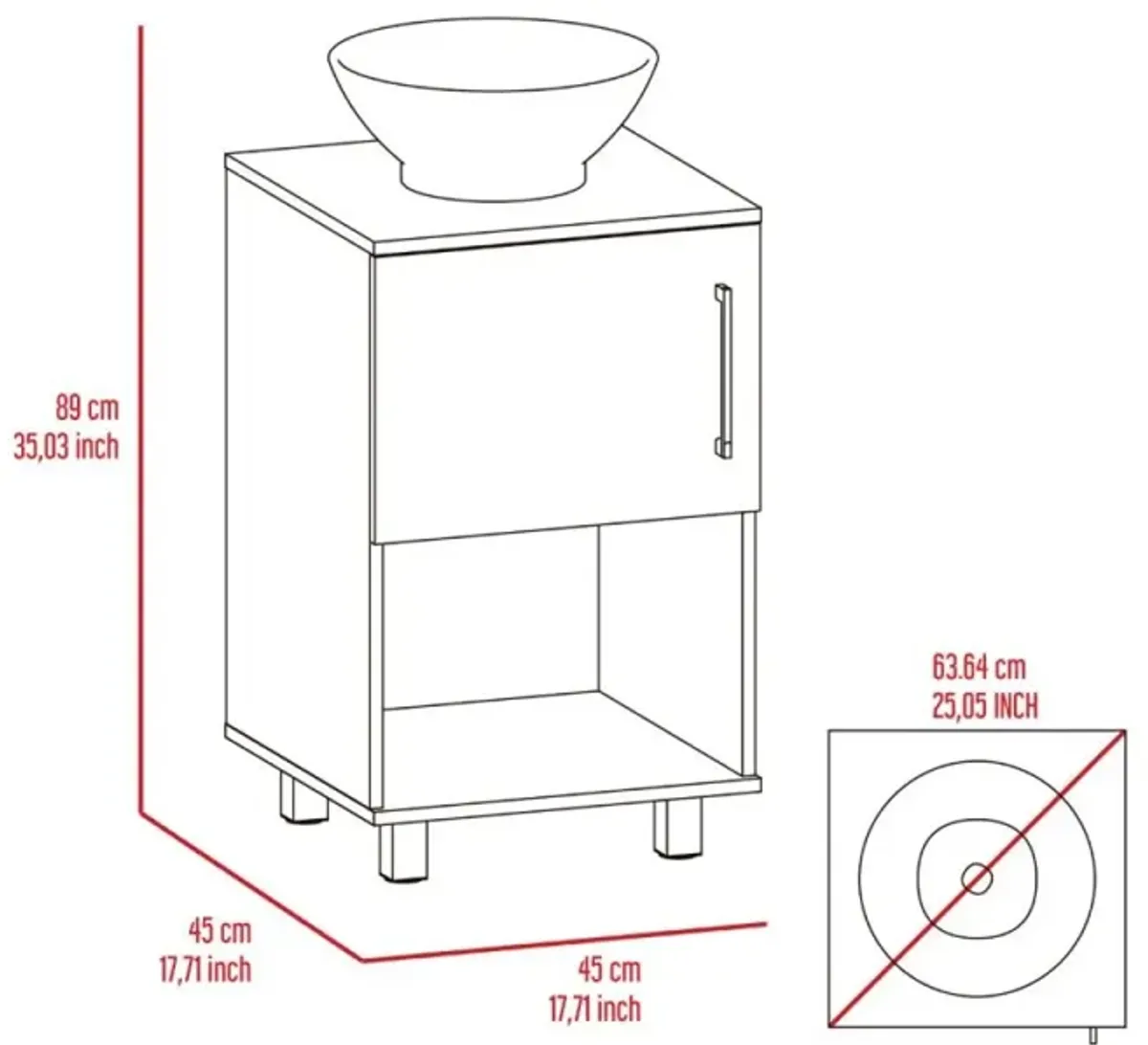 Saybrooke 1-Shelf Single Bathroom Vanity Wengue