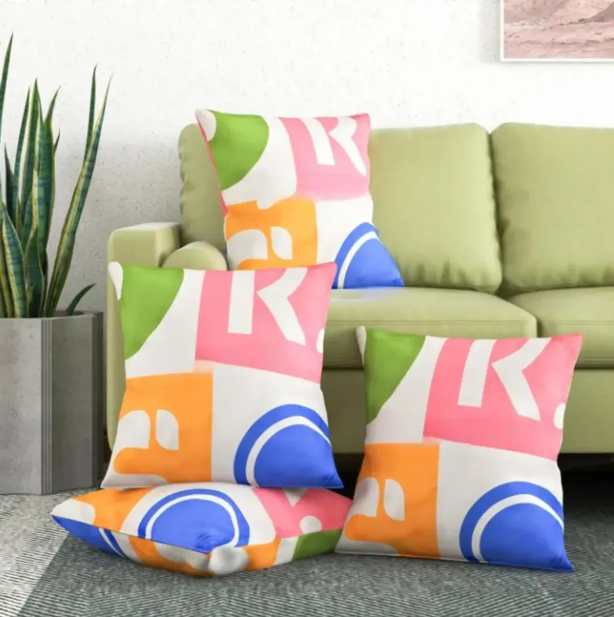 Hivvago 18" x 18" Inches Square Throw Pillows with Removable and Washable Velvet Pillow Cases