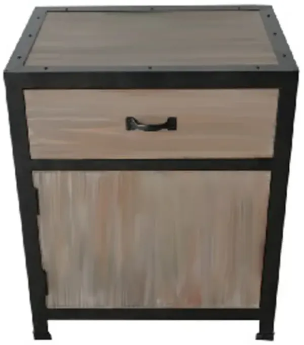 Farmhouse Style Solid Wood End Table with Drawer – Versatile Accent Furniture