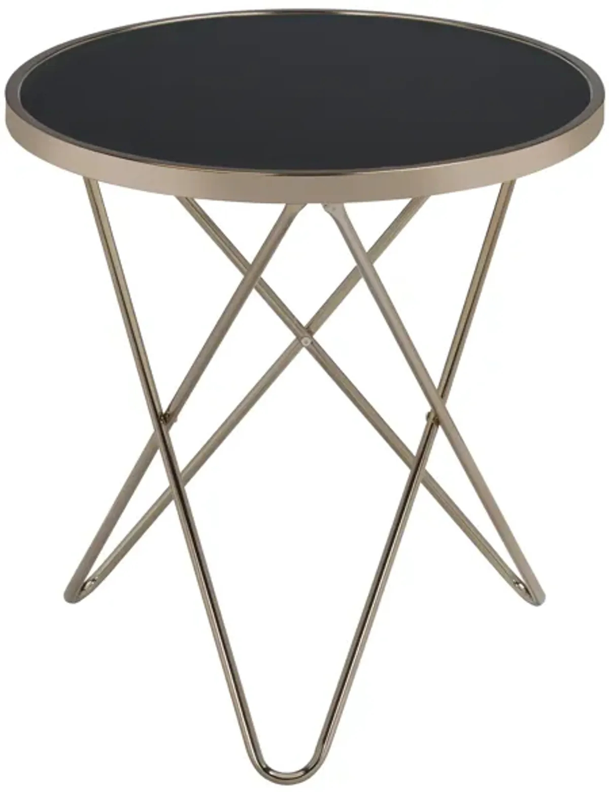 ACME Valora End Table, Champagne & Black Glass