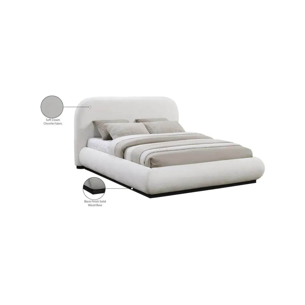Meridian Furniture Vaughn Cream Queen Bed