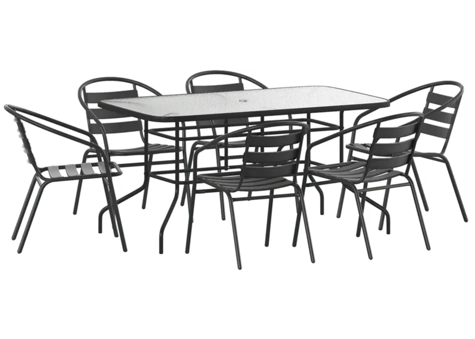 31.5x55 Black Patio Table Set