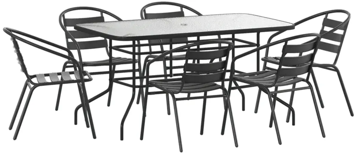 31.5x55 Black Patio Table Set