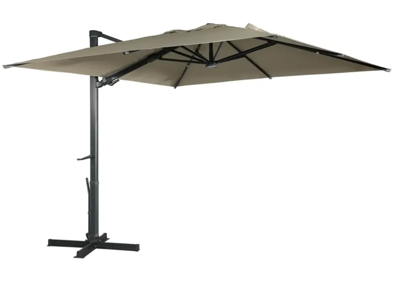 MONDAWE 10ft Square Solar LED Cantilever Patio Umbrella for Outdoor Shade