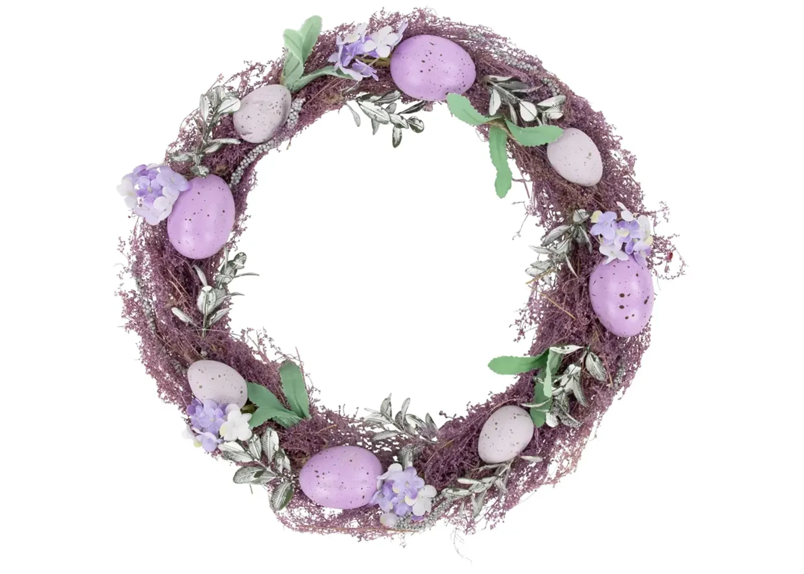 12" Lavender Speckled Egg Easter Twig Wreath