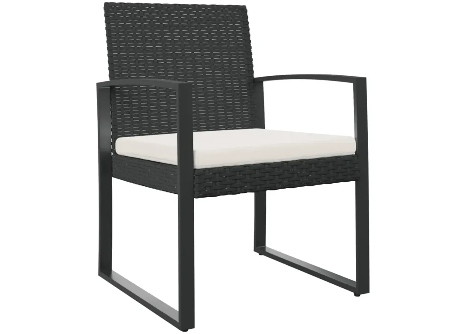 vidaXL Patio Dining Chairs 2 pcs Black PP Rattan