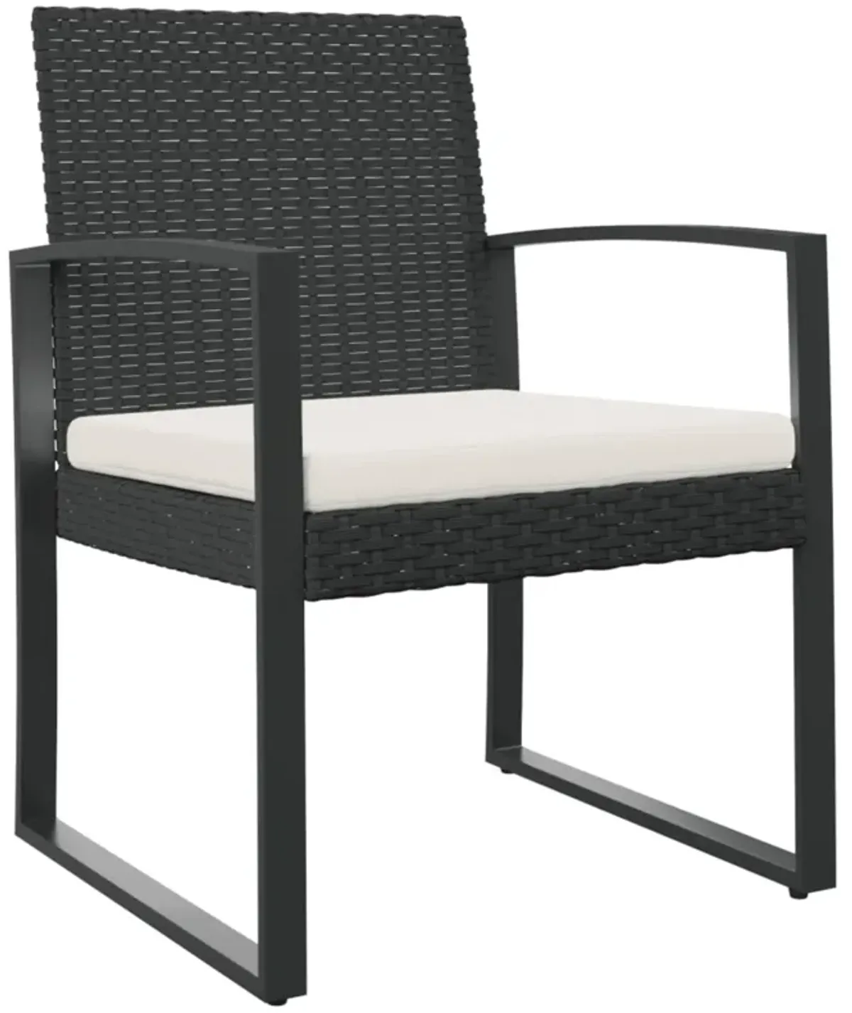 vidaXL Patio Dining Chairs 2 pcs Black PP Rattan