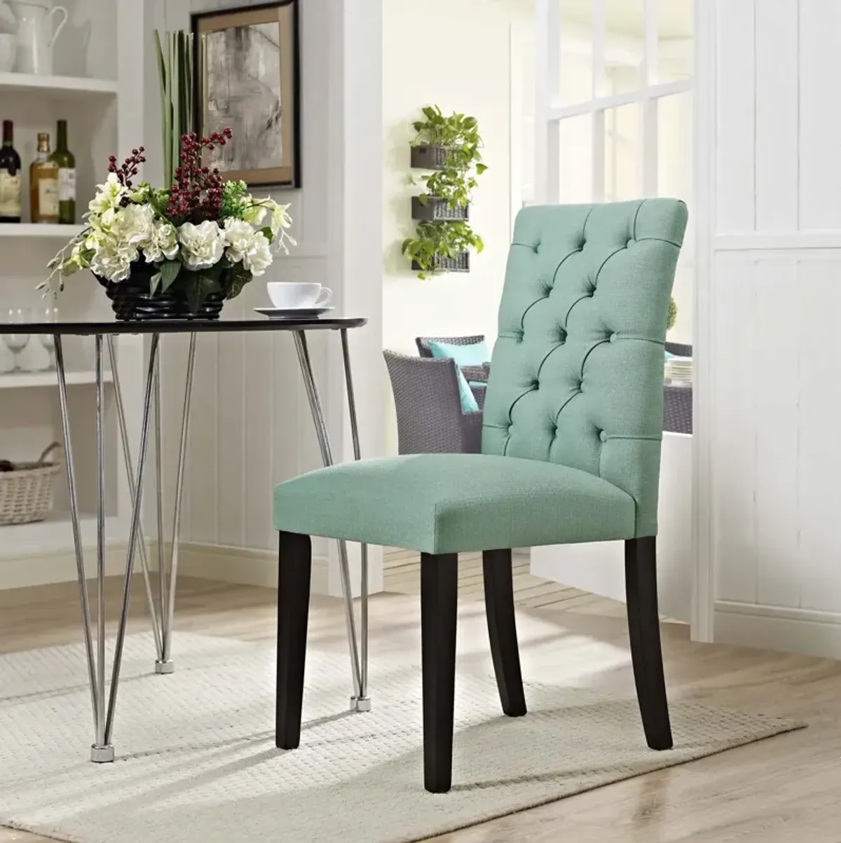 Duchess Button Tufted Fabric Dining Chair