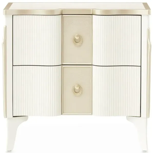Michael Amini La Marisia Nightstand - Creamy Pearl