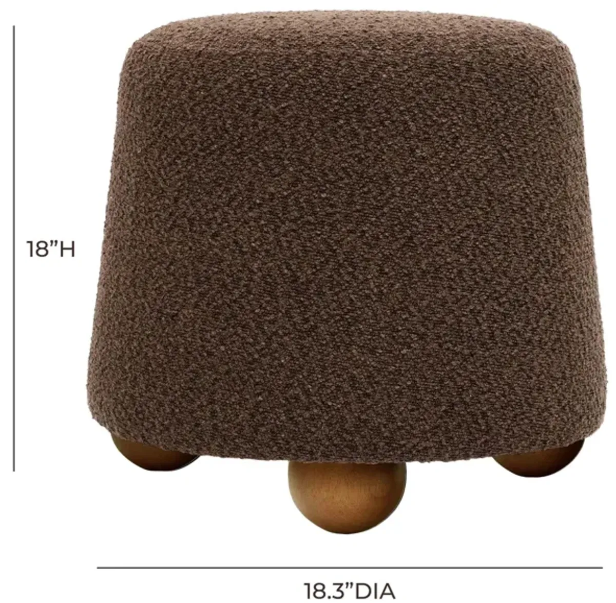 Jaine Chocolate Brown Boucle Stool