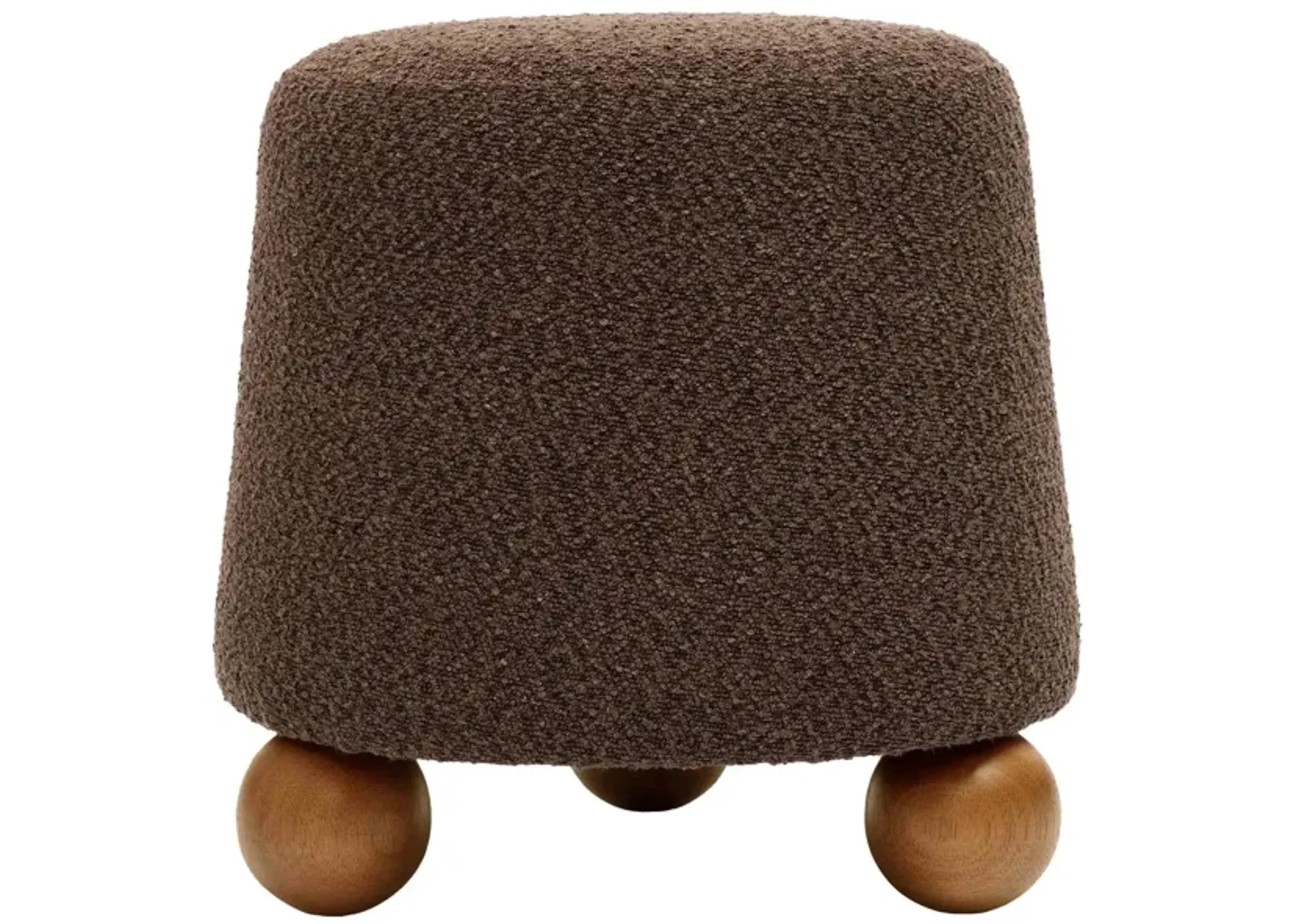 Jaine Chocolate Brown Boucle Stool