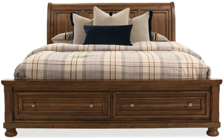 Flynnter Paneled Sleigh Storage California King Bed