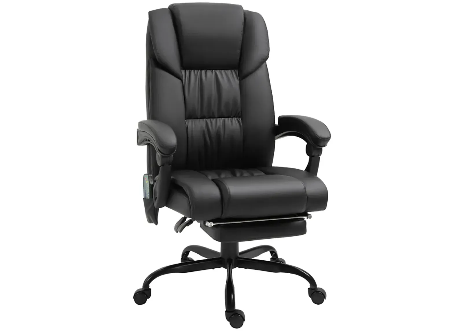 Vinsetto High Back Vibration Massage Office Chair with 6 Points, Hight Adjustable Computer Desk Chair, Reclining Office Chair with Retractable Footrest and Remote, Black