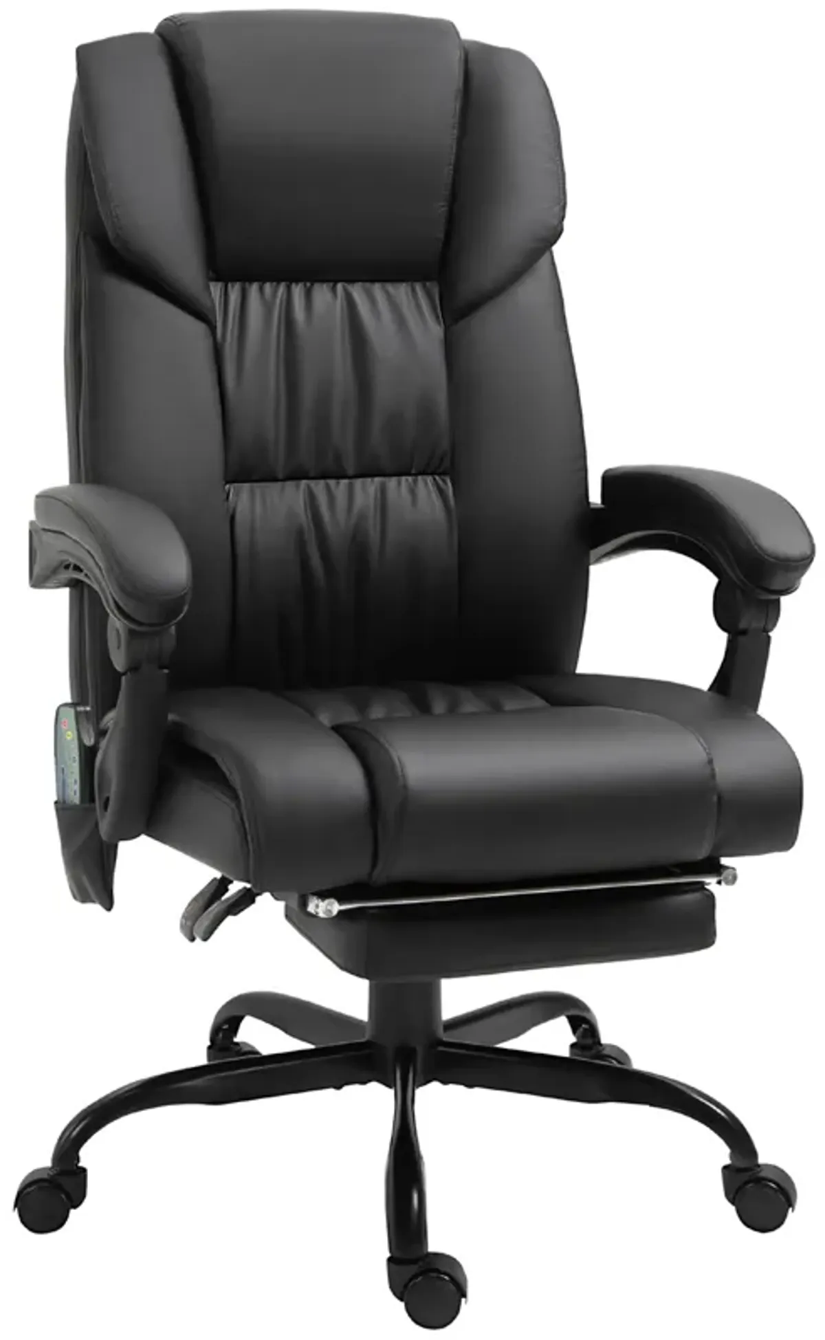 Vinsetto High Back Vibration Massage Office Chair with 6 Points, Hight Adjustable Computer Desk Chair, Reclining Office Chair with Retractable Footrest and Remote, Black